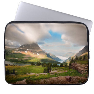 Cloudy Mountains   Alpine Lake Laptop Sleeve