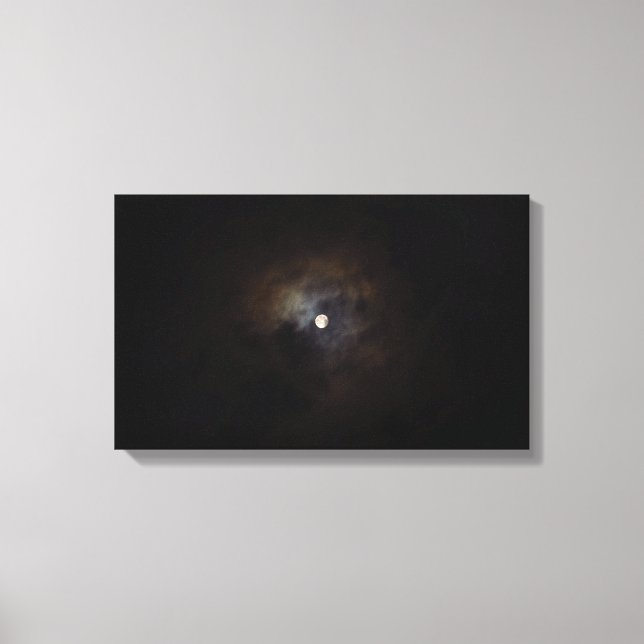 Cloudy Night Moon Canvas Print (Front)