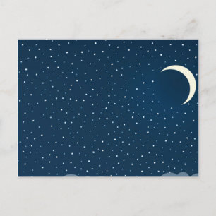 Cloudy Night Sky Postcard