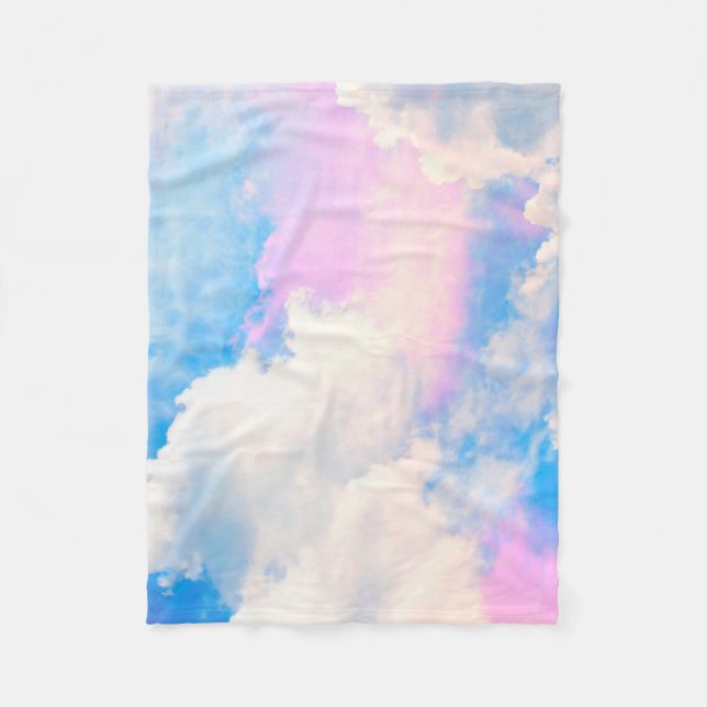 Cloudy Pastel Sky 1 Fleece Blanket (Front)