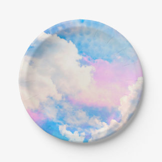 Cloudy Pastel Sky 1 Paper Plate