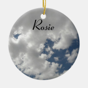 Cloudy Skies Personalised Message Pendant Ceramic Tree Decoration