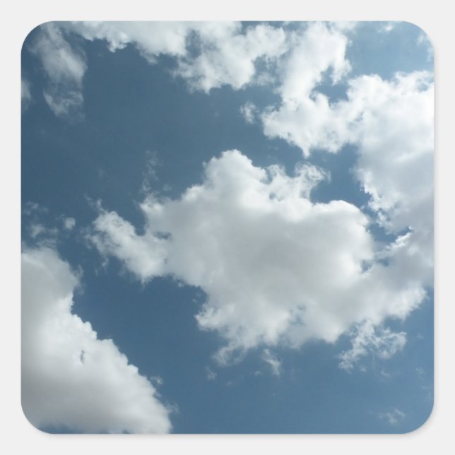 Cloudy Sky Abstract Photography Square Sticker (Front)