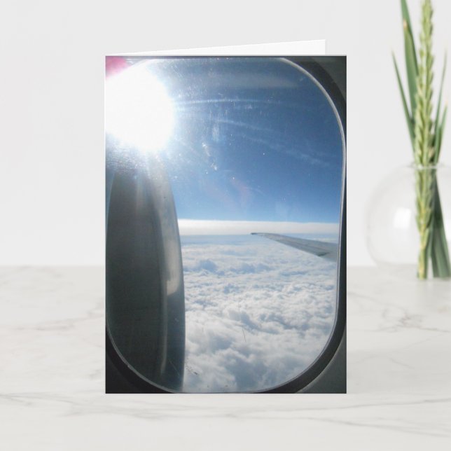 "Cloudy Sky Aeroplane" Birthday Card (Front)