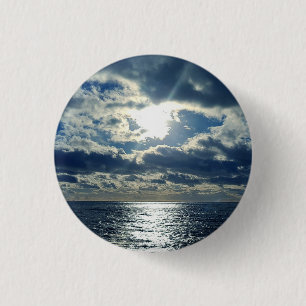 Cloudy Sky at Brighton Seafront 3 Cm Round Badge