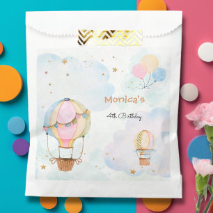 Cloudy sky hot air balloons kids birthday favour bags