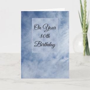Cloudy Sky Personalised 80th Birthday Card