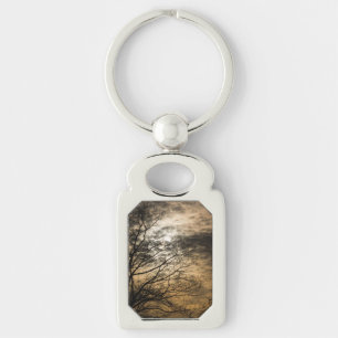 Cloudy Sun Scene Key Ring