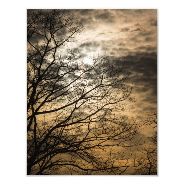 Cloudy Sun Scene Photo Print (Front)
