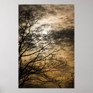 Cloudy Sun Scene Poster