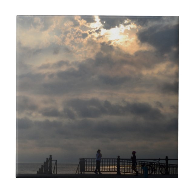 Cloudy Sunrise by Shirley Taylor Tile (Front)