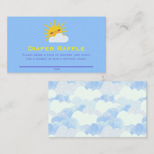 Cloudy Sunshine Baby Shower Diaper Raffle Ticket Enclosure Card