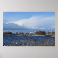 Cloudy Waterscape Poster