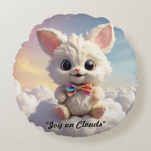 "Cloudy Whimsy Delight" Round Cushion