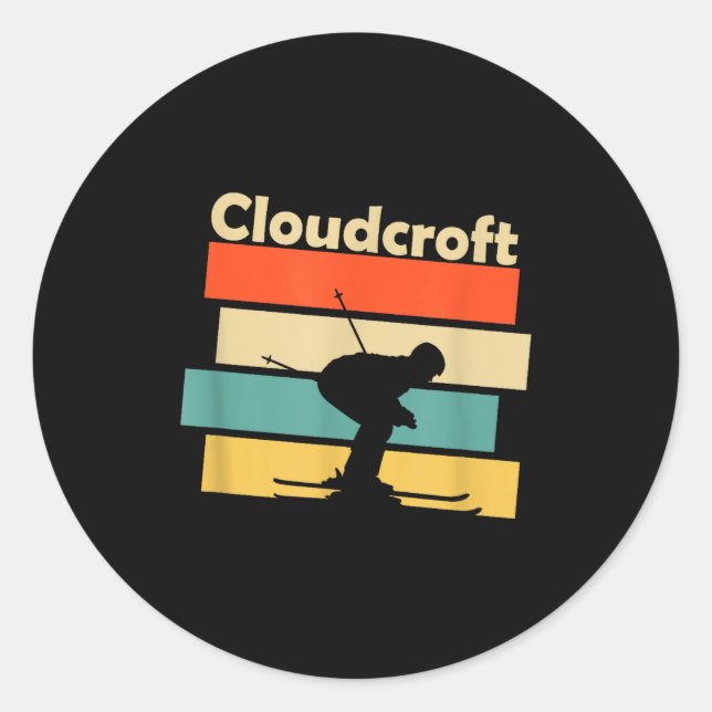 Clouroft New Mexico Retro Ski  Classic Round Sticker (Front)