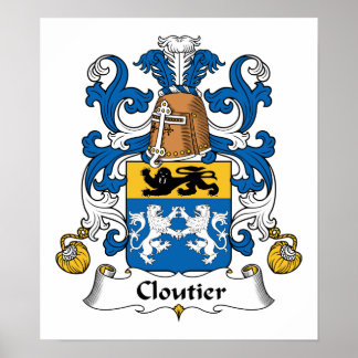 Cloutier Family Crest Poster