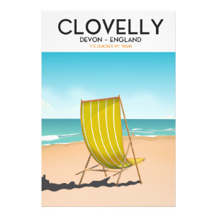 Clovelly, Devon vintage travel train poster