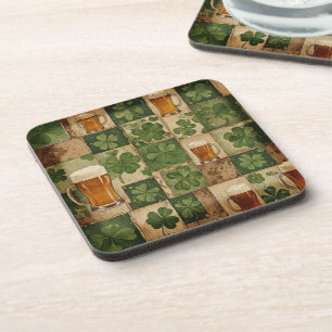 Clover and beer coaster