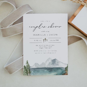 CLOVER Boho Rustic Mountain Lake Couples Shower In Invitation