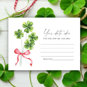 Clover Bow Bridal shower Date night ideas Date jar Enclosure Card