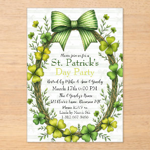 Clover & Bow St. Patrick’s Day Party Design Acrylic Invitations
