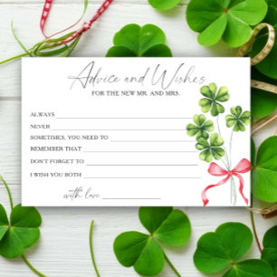 Clover Bridal Shower Advice and Wishes Stationery