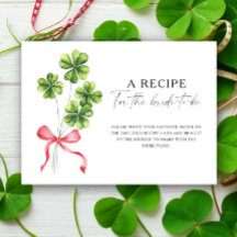 Clover Bridal shower Recipe for the bride to be