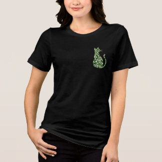 Clover Cat Silhouette - St. Patrick's Day Party Tri-Blend Shirt