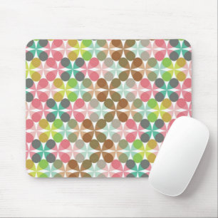 Clover Chic Retro Mod Pastels Pattern Vector Art Mouse Pad