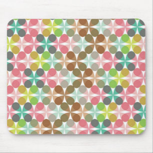 Clover Chic Retro Mod Pastels Pattern Vector Art Mouse Pad
