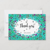 clover  cute flower ornament  Flat Thank You Card