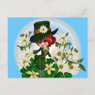 Clover Daisy Patty Leprechaun Postcard