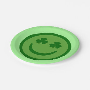 Clover Eyes Happy Face Paper Plates