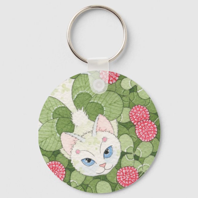 Clover Fairy Cat Key Ring (Front)