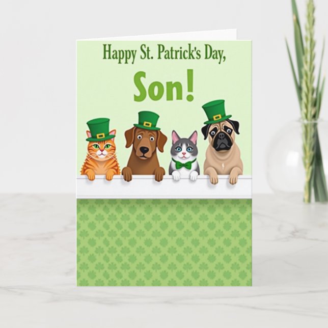 Clover Friends St Patricks Day Card (Front)