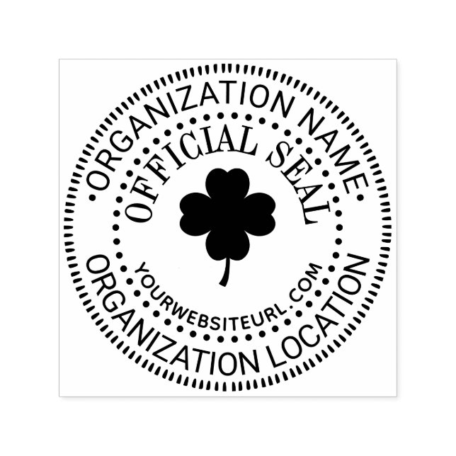 Clover Generic Custom Official Seal Name Loc URL Self-inking Stamp (Design)