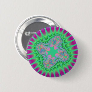 Clover Green Flower 6 Cm Round Badge