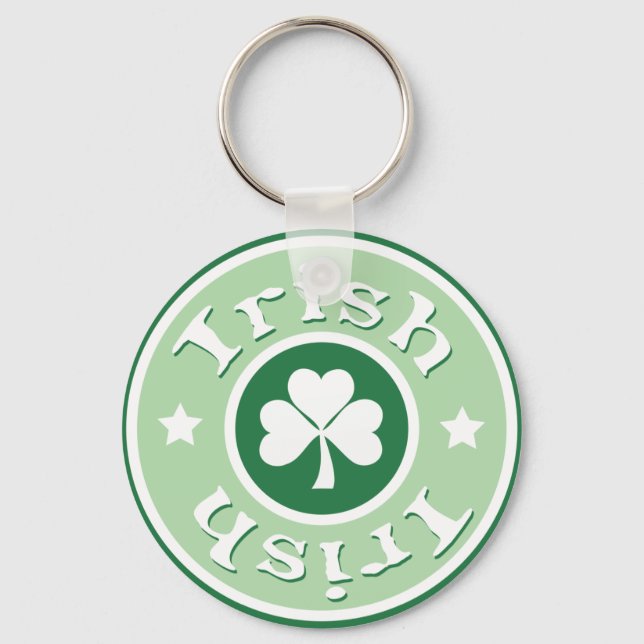 Clover Green Irish Circle Key Ring (Front)