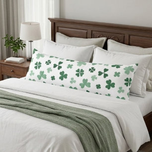 Clover green leaves St. Patrick's Day Body Cushion