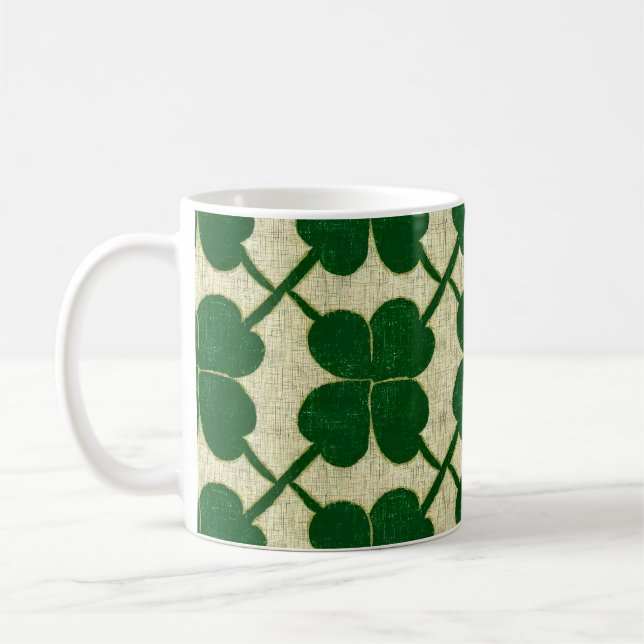 Clover Lattice Linen Coffee Mug (Left)