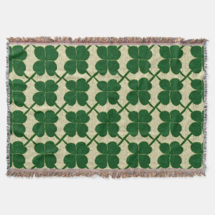 Clover Lattice Linen Throw Blanket