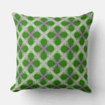 Clover Leaf Gray Grid Lock Throw Pillow