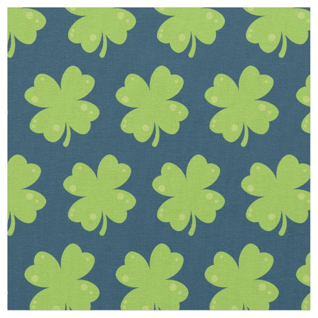 Clover Leaf Illustration Fabric (Close Up)