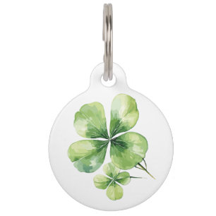 Clover leaf pet tag
