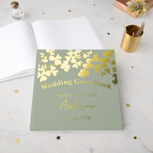 Clover Leaves Bouquet Wedding  Guest Book