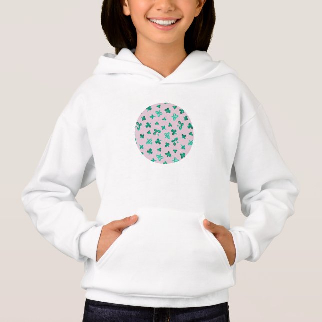Clover Leaves Girls' Pullover Hoodie (Front)