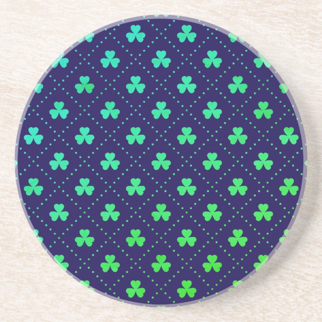 Clover Leaves St. Patrick's Day Pattern-53223 Coaster (Front)