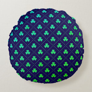 Clover Leaves St. Patrick's Day Pattern-53223 Round Cushion