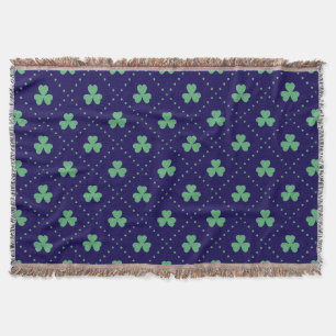 Clover Leaves St. Patrick's Day Pattern-53223 Throw Blanket