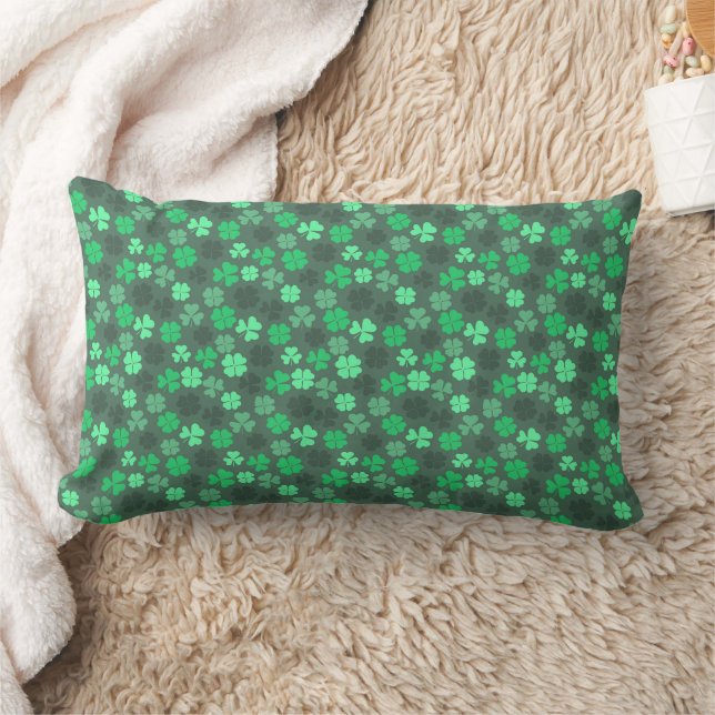 CLOVER LEAVES ST PATRICKS PATTERN LUMBAR CUSHION (Blanket)